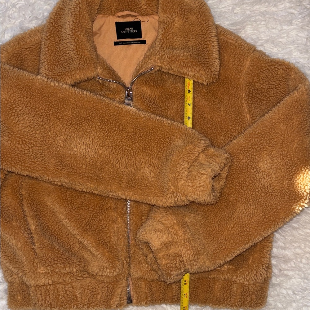 Urban Outfitters Teddy🧸 Crop Bomber Jacket, Size Small - Picture 8 of 16